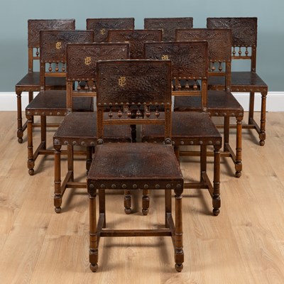 Lot 536 - A set of ten Henry II (c.1880) walnut dining chairs