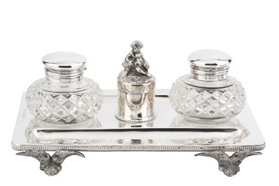 Lot 730 - A mid Victorian silver inkstand, of...