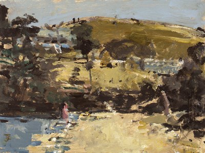 Lot 149 - Thomas Coates (b.1941) 'Beach scene', oil on...