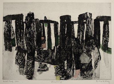 Lot 190 - Bernard Kay (1927-2021) 'Stonehenge', etching...