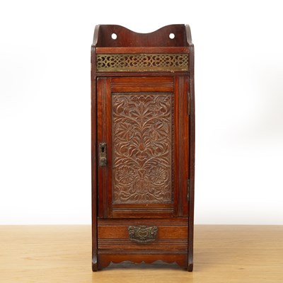 Lot 25 - Cigar or smokers cabinet stained pine,...