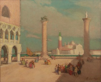 Lot 442 - Ferdinand Fargeot (1880-1957) St Mark's Square,...