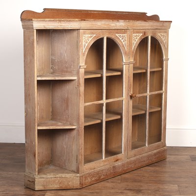 Lot 36 - Arts and Crafts limed oak, bookcase, with...