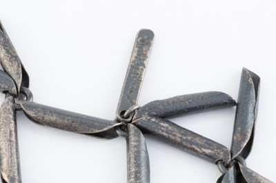 Lot 234 - An oxidised white metal chain mail collar...