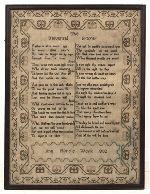 Lot 217 - Antique needlework sampler titled 'The...