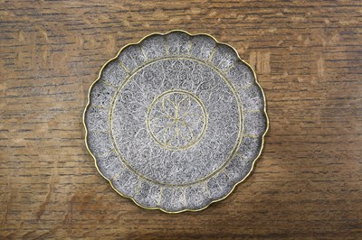 Lot 163 - Filigree silver and silver gilt dish...