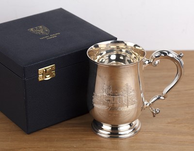 Lot 354 - Elizabeth II cased silver tankard with...