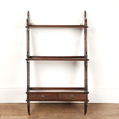 Lot 40 - Three-tier mahogany wall shelf 18th Century...