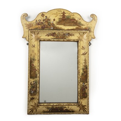 Lot 39 - Cream Japanned wall mirror 18th century style,...