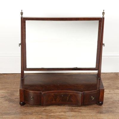 Lot 35 - George III style mahogany swing toilet mirror...