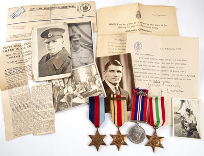 Lot 75 - Ephemera and WWII medals relating to CPL...