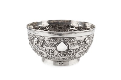 Lot A late 19th century Chinese export silver bowl,...