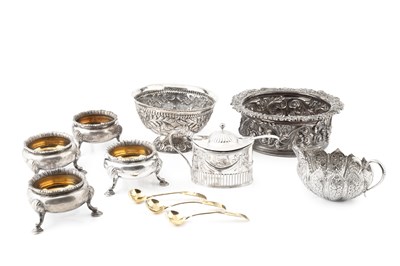 Lot 746 - A set of four early Victorian silver salts, on...