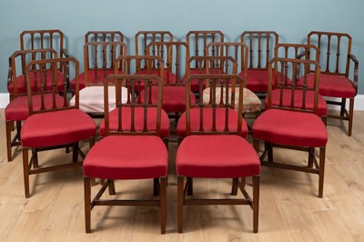 Lot 354 - A set of seventeen George III mahogany dining chairs