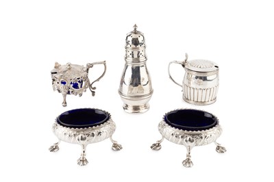 Lot 733 - A pair of early George III silver oval salts,...