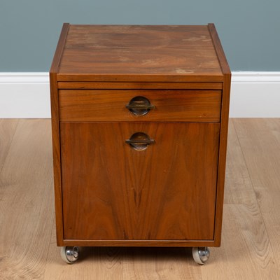 Lot 1168 - A small Art Deco style teak bedside cabinet