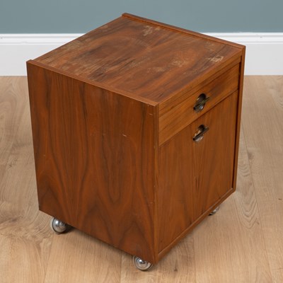 Lot 1168 - A small Art Deco style teak bedside cabinet