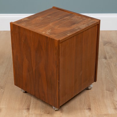 Lot 1168 - A small Art Deco style teak bedside cabinet