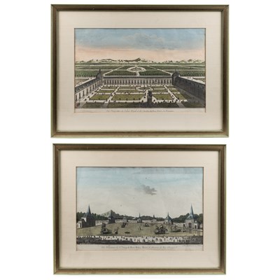 Lot 351 - Two French hand coloured etchings