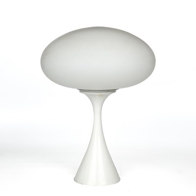 Lot 1050 - A mid-century white glass mushroom table lamp by Laurel