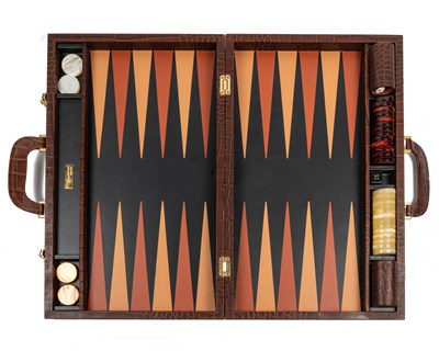 Lot 369 - A Renzo Romagnoli cased backgammon set