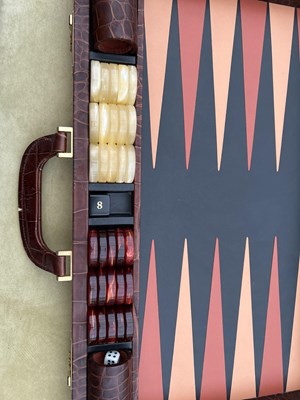 Lot 369 - A Renzo Romagnoli cased backgammon set
