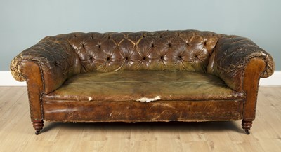 Lot 276 - A leather button-upholstered Chesterfield sofa