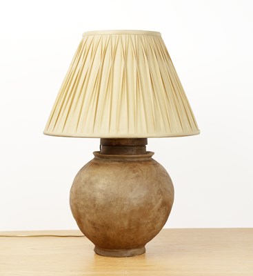 Lot 94 - Hide lamp Contemporary, of globular form, on a...