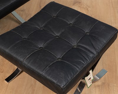 Lot 1146 - A Ludvig Mies van der Rohe 'Barcelona' style mid-century lounge chair with ottoman