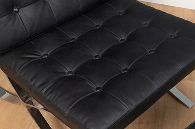 Lot 1146 - A Ludvig Mies van der Rohe 'Barcelona' style mid-century lounge chair with ottoman