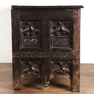 Lot 86 - Gothic oak coffer possibly 16th Century and...