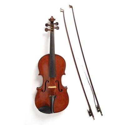 Lot 124 - A Mirecourt school violin, c.1900, with two...