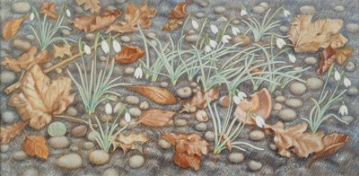 Lot 37 - Alan Chisholm (20th Century) Snowdrops oil on...