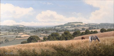 Lot 183 - David Morgan (b.1964) 'View of the pasture',...