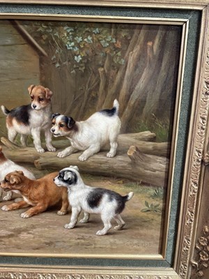 Lot 225 - Edgar Hunt (1876-1953) 'Jack Russell Terriers...