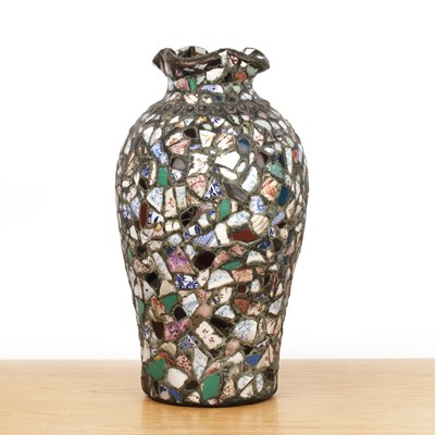 Lot 256 - 20th Century mosaic 'memory' vase, of baluster...