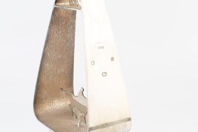 Lot 753 - A silver horse racing trophy, of triangular...