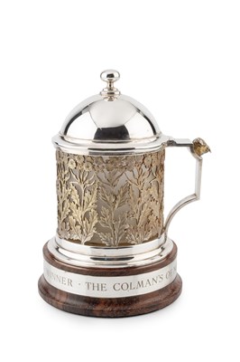 Lot A silver and silver-gilt large mustard, with...