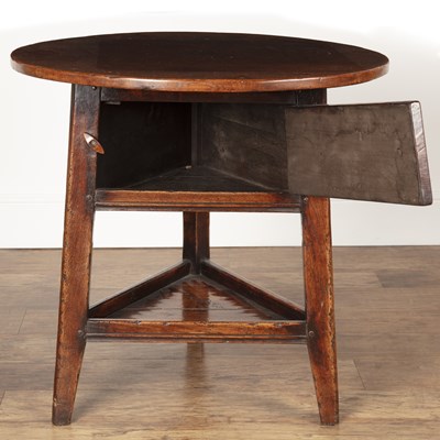 Lot 87 - 18th Century style oak, cricket table, with...