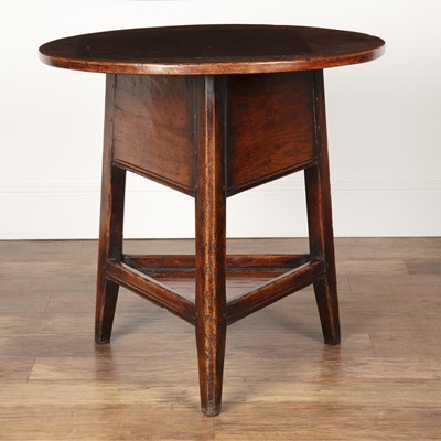 Lot 87 - 18th Century style oak, cricket table, with...