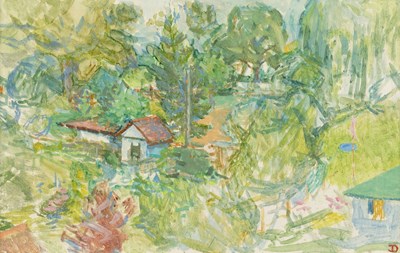 Lot 26 - Jane Dowling (1925-2023) Hut in the Trees...