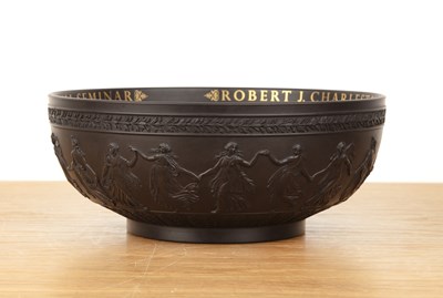 Lot 273 - Wedgwood black basalt bowl, with applied...