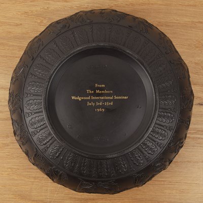 Lot 273 - Wedgwood black basalt bowl, with applied...