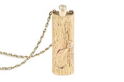 Lot 335 - A 9ct gold mounted pendant watch on chain by...