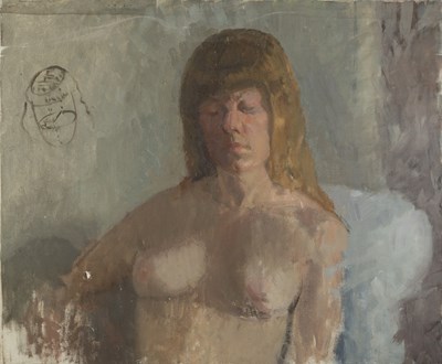 Lot 60 - Jane Dowling (1925-2023) Nude oil on canvas 51...