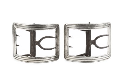 Lot A pair of George III silver shoe buckles, of...