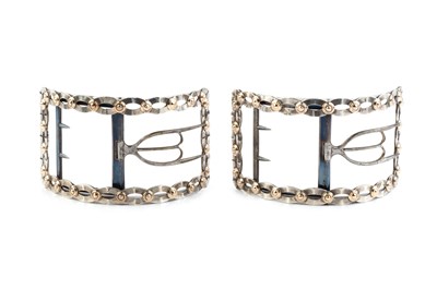 Lot A pair of George III silver shoe buckles, of...