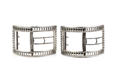 Lot A pair of George III silver shoe buckles, of...