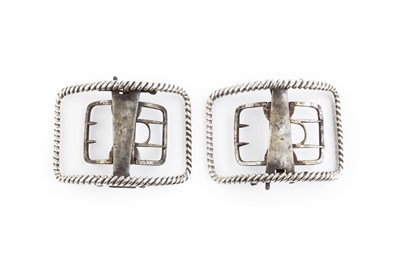 Lot 618 - A pair of George III silver shoe buckles, of...