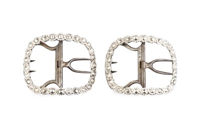 Lot A pair of George III silver shoe buckles, of...